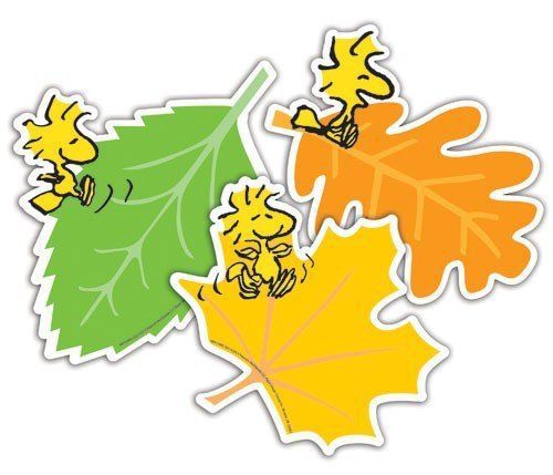 Eureka Peanuts Fall Leaves Paper 5&#034; Tall Cut Out  Set of 36