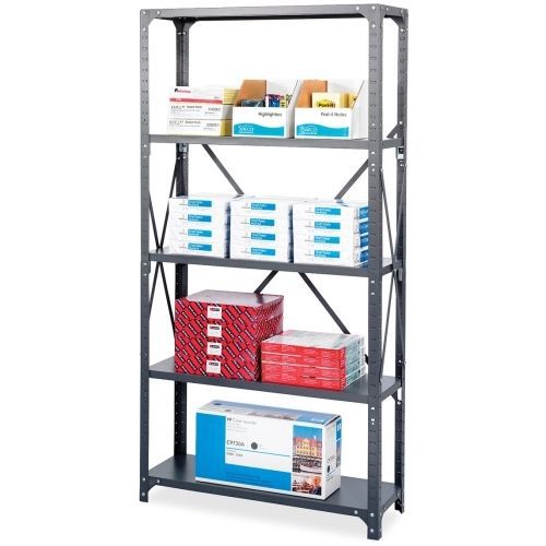 Commercial Steel Shelving Unit, Five-Shelf, 36w x 24d x 75h, Dark Gray