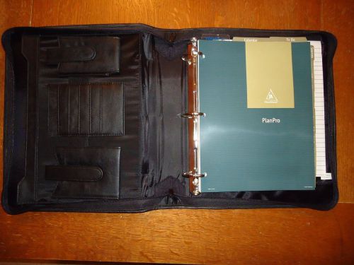 Planpro planahead black large leather binder office notebook organizer planner for sale