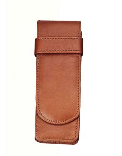 Royce Leather Double Pen Case - Tan