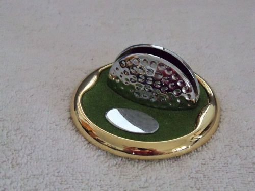 Golf Themed Business Card Holder - Golf Ball Desk Accessory Engraveable