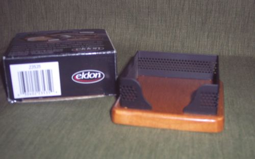 DESK ORGANIZERS:STICKY/NOTE  HOLDER~BLACK MESH LIGHT WOOD~ELDON 23535= NEW