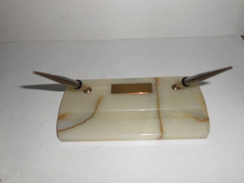 VINTAGE 1950&#039;S SHEAFFERS PEN DESK ACCESSORY ONYX BASE WITH PENS