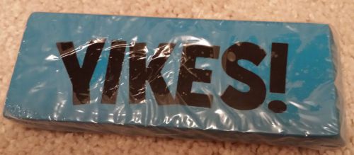 GIANT NOVELTY GAG ERASER Blue &#034;Yikes!&#034; 5.5 inches