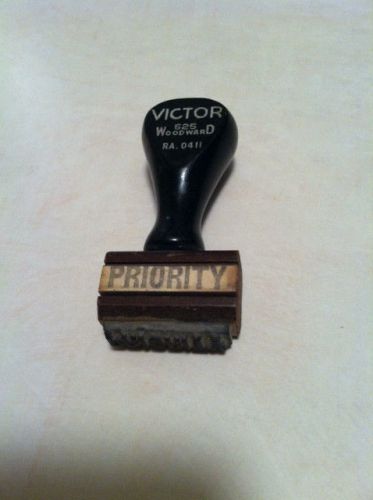 Vintage Priority Rubber Ink Stamp