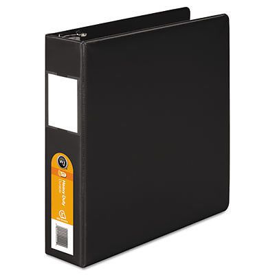 Heavy-Duty No-Gap D-Ring Binder With Label Holder, 2&#034; Capacity, Black