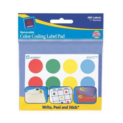 Avery color coding label - 0.75&#034; diameter - 480 / pack - circle - (ave45472) for sale