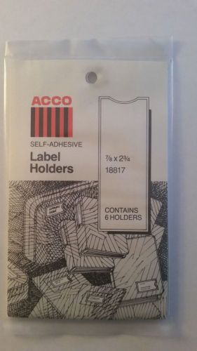 Self Adhesive Label Holders w/Blank Label 7/8 x 2 3/4 6 pk