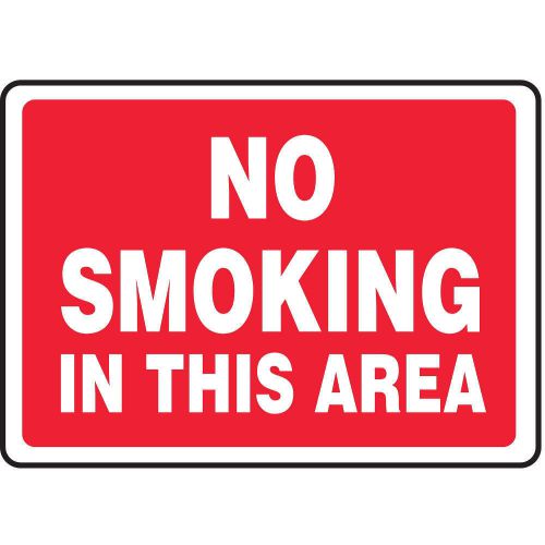 No smoking sign, 10 x 14in, wht/r, al, eng msmg502va for sale