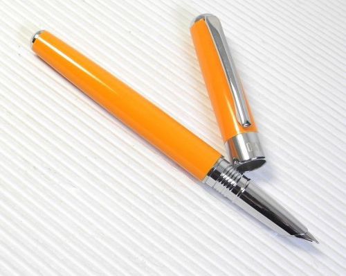 POKY F 400 Fountain Pen ORANGE free 5 JINHAO HIGH QUALITY cartridges BLUE ink