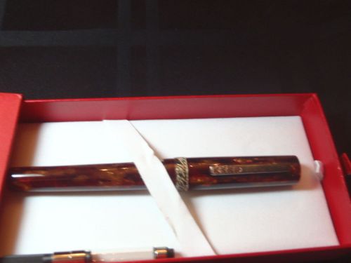 Stipula florentia ambra fountain pen #339 sterling silver clip &amp; band (nib) rare for sale