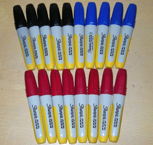 18 SHARPIE PROFESSIONAL CHISEL TIP MARKERS RUBBER GRIP ASSORTED COLORS LOOSE NEW