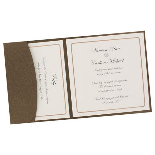 Best Occasions 25ct Bronze Square Pocket Invitation Kit