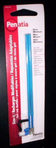 Penatia Size-it Medium Point Blue Ink Ballpoint Pen Refills~GEL INK~PACK OF 2