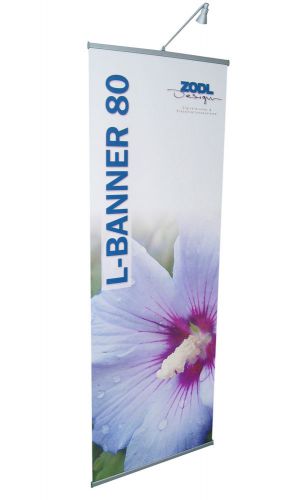 L-Banner incl. Druck 80cm x 215cm Werbedisplay Aufsteller Werbebanner Display