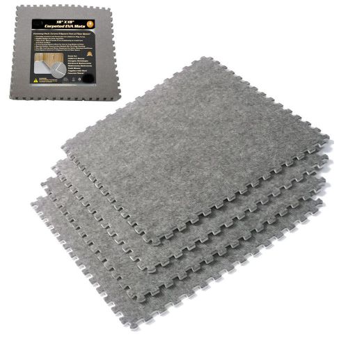 Carpet interlocking floor tiles carpeted top foam eva floor mat 54 sq ft 18 x 18 for sale