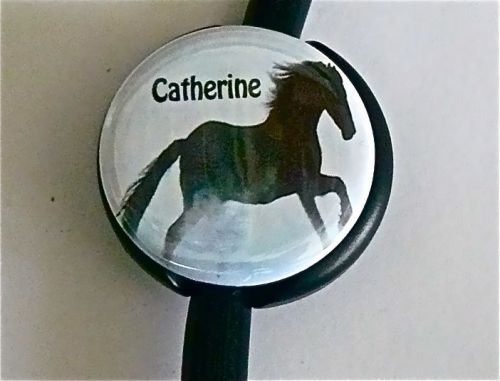 ID STETHOSCOPE NAME TAG HORSE BEAUTY MEDICAL, NURSE, MIDWIFE, IMPRINTED, STARS