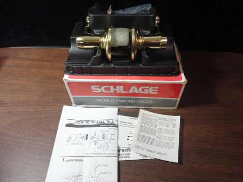 Schlage F10N 89 FLA 605 Passage Latch Brass Door Handle New for right hand doors