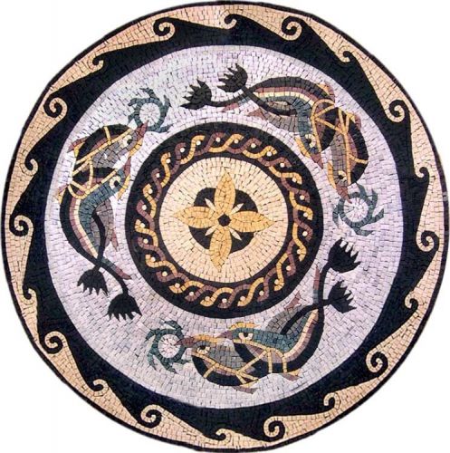 Fish medallion mosaic for sale