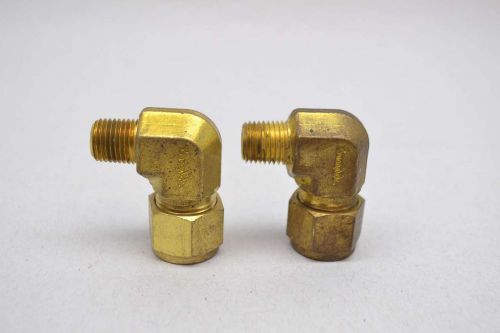 LOT 2 SWAGELOK B-810-2-4 1/2 IN TUBE 90 DEG ELBOW FITTING 1/4 IN NPT D432427