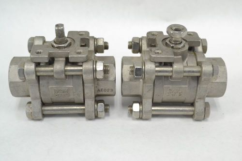 LOT 2 SHARPE 3/4IN STAINLESS SOCKET WELD 1000CWP BALL VALVE B333327