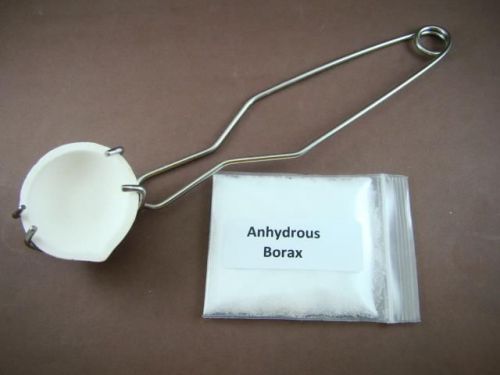 Crucible dish &amp; tong kit + borax -gold recovery-melting-silver-make bars - au200 for sale