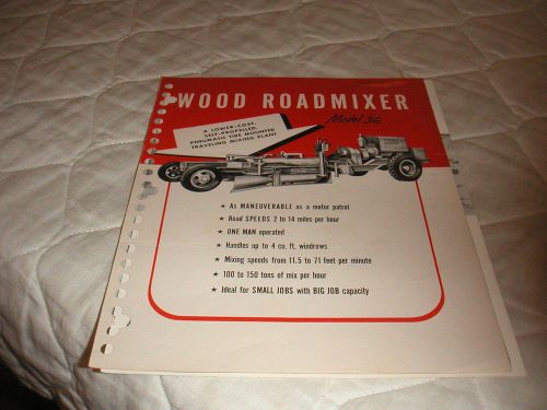 1946 WOOD MODEL 36 ROADMIXER SALES BROCHURE