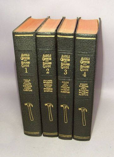 4 VOLUME EDITION VINTAGE AUDELS CARPENTER BUILDER GUIDES Tool Woodworking Books