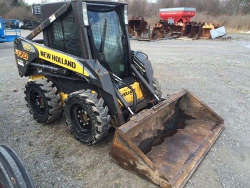2009 new holland l170 skid steer, enclosed cab, solid tires, pilot controls for sale