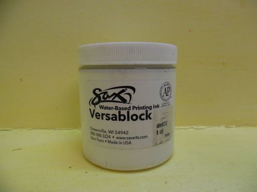 Sax Water-Based Printing Ink VERSABLOCK White 8 oz 29084