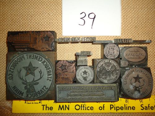 Vintage Letterpress WOOD &amp; Metal LEAD Printers Blocks RURAL ADVERTISING #39