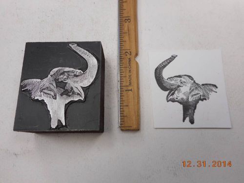 Letterpress Printing Printers Block, Elephant Trumpeting