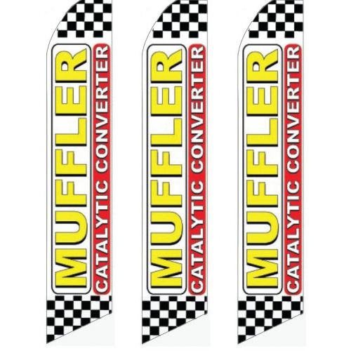 Swooper Flag 3 Pack Yellow Red Muffler Catalytic Converter