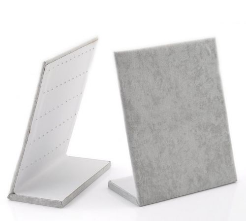 2PC Gray Velvet Earrings Jewelry Display Stand 25x20x10cm(9 7/8&#034;x7 7/8&#034;x3 7/8&#034;)