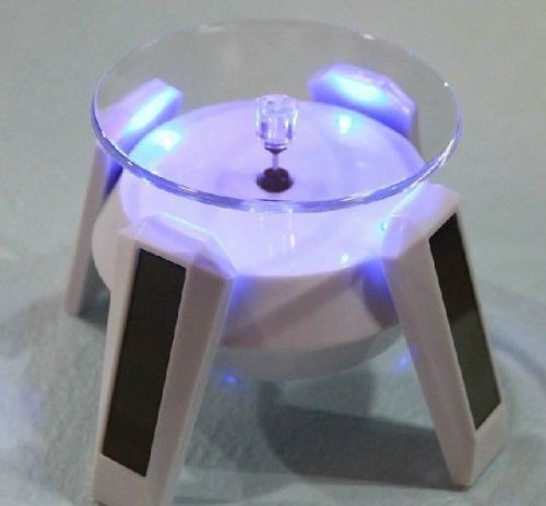 New jewelry rotating display stand turn table with led light for solar powered for sale