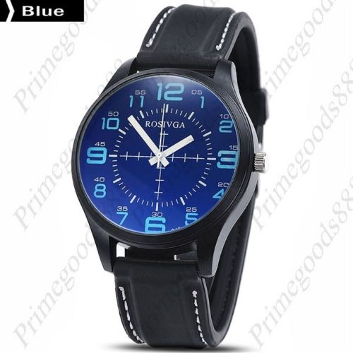 Blue glass sniper dial black rubber quartz wrist wristwatch men&#039;s blue for sale