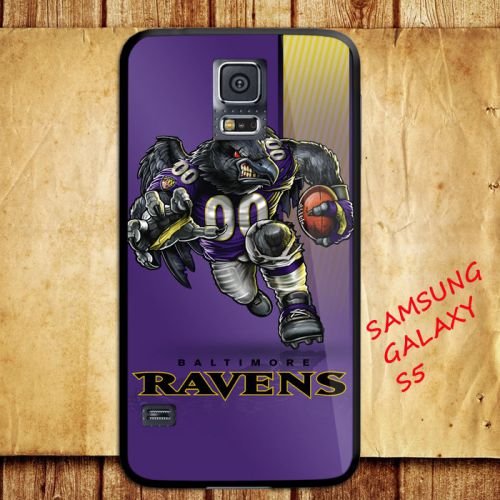 iPhone and Samsung Galaxy - Baltimore Ravens NFL Team Rugby Mascot Logo - Case