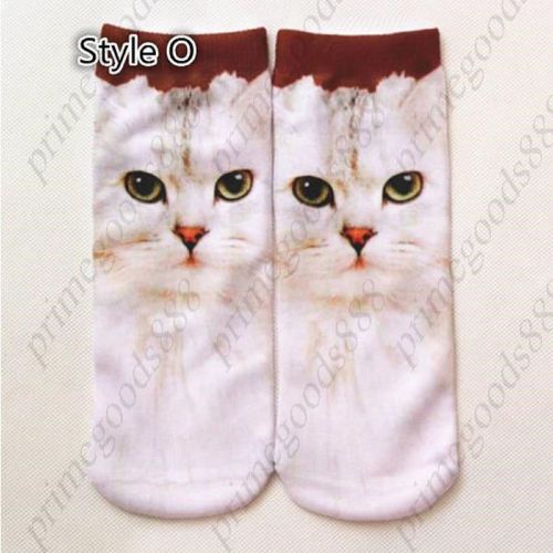 Style O Warm Cotton 3D Pattern Printing Three dimensional Cartoon Socks Cat Cats