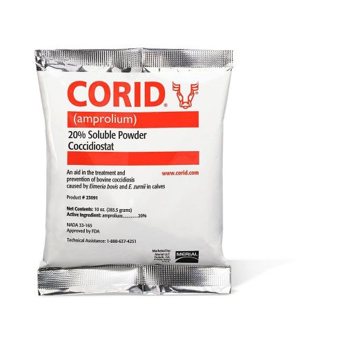 Corid amprolium oral drench water cocidiosis treatment calves cattle scours pkg for sale