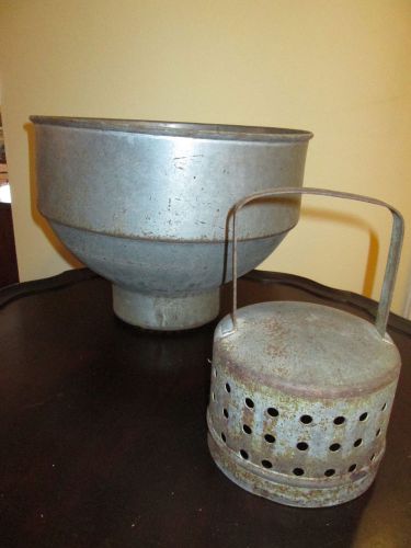 Vintage Primitive Farm Milk Funnel Strainer Separator Galvanized Steel