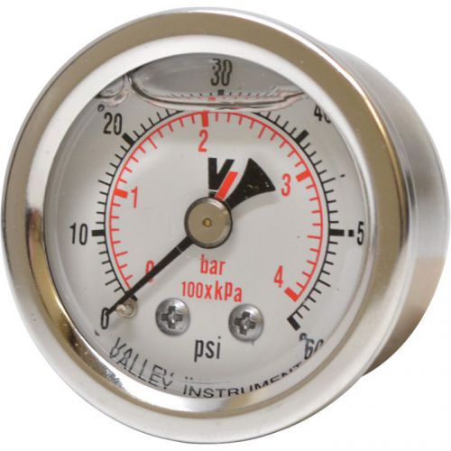 Valley Grade A Back Mount 1 1/2in Glycerin Filled Gauge-0-60 PSI #0240GXB60