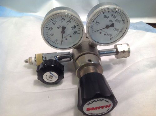 Smith GAS REGULATOR 623 dual stage 250 psig Brass CGA-350 shutoff valve Hydorgen