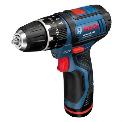 Bosch GSB 10.8-2-LI Cordless Mini Combi Hammer Drill / 2 x 1.3Ah Batterie