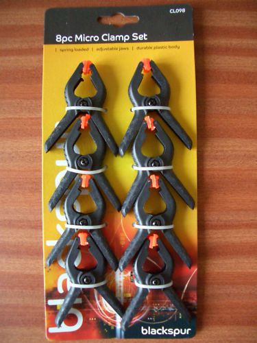 8 Pc Nylon Mini Micro 65mm Spring Clamp Grip Clip Set