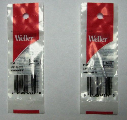 Weller Soldering Tip Lot of Two Solder PTB7 3/32 2.4MM SCREWDRIVER TIP TCP TC201