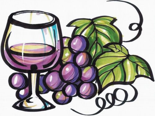 Wine Glass Grape Beverages Bar Vinyl Sign Decal 8&#034;