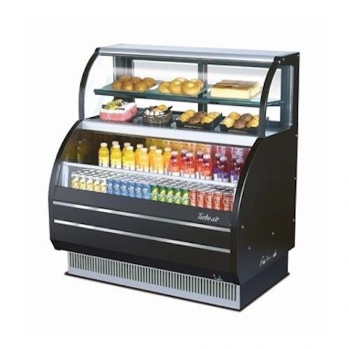 NEW Turbo Air 50&#034; Black Combination Open Display Merchandiser w/ Refrig Top Case