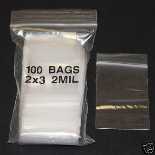 PLASTIC BAG 2x3 zip lock CLEAR small poly mini 100 bags