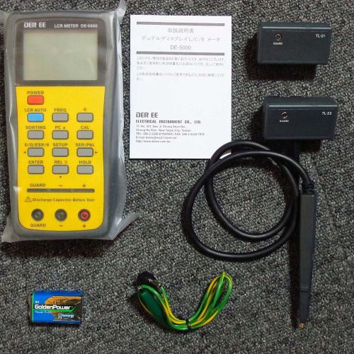 NEW DER EE DE-5000 High Accuracy Handheld LCR Meter - w/ TL-21 TL-22 TL-23 F/S