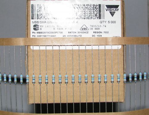 1000 VISHAY/BEYSCHLAG MBB02070C3303FCT00 330K 1% 600MW THIN FILM RESISTORS HIFI